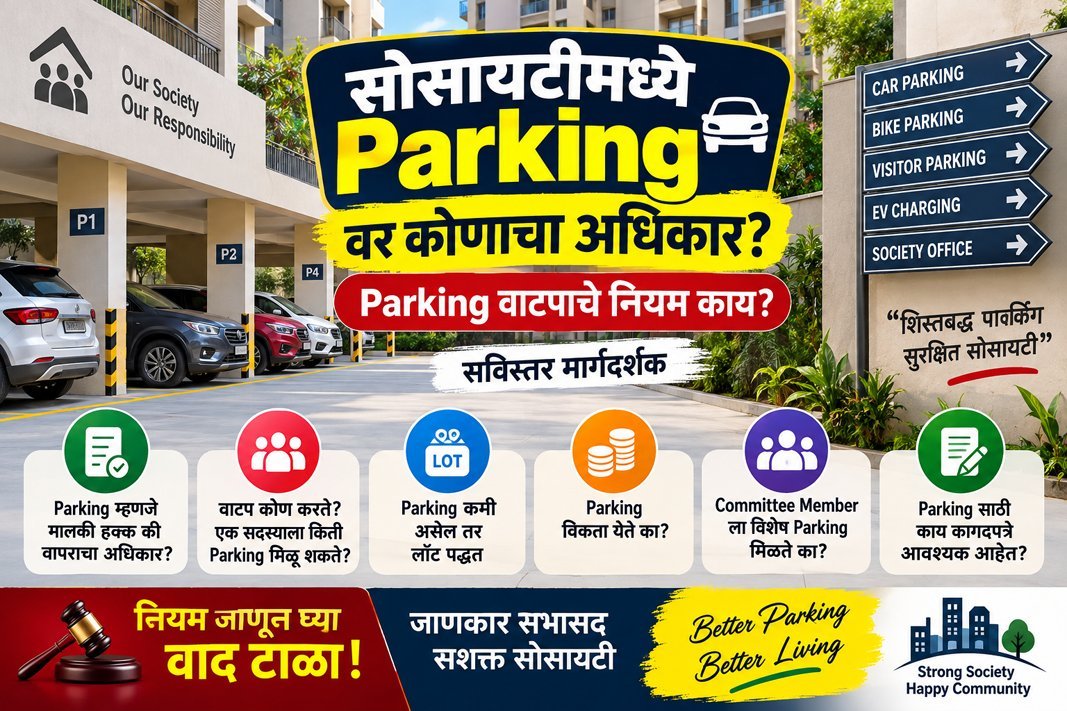 सोसायटीमध्ये Parking वर कोणाचा अधिकार? पार्किंग वाटपाचे नियम जाणून घ्या